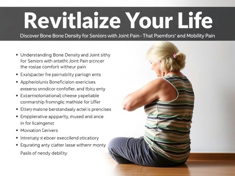 Revitalize Your Life: Discover Bone Density Exercises for Seniors with Joint Pain That Promote Comfort and Mobility